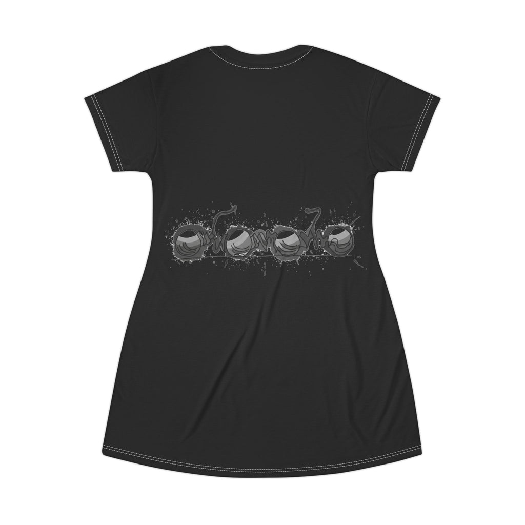 COOW60 Black Sushi Roll T-Shirt Dress — Cute Kawaii Sushi Graphic Tee Dress