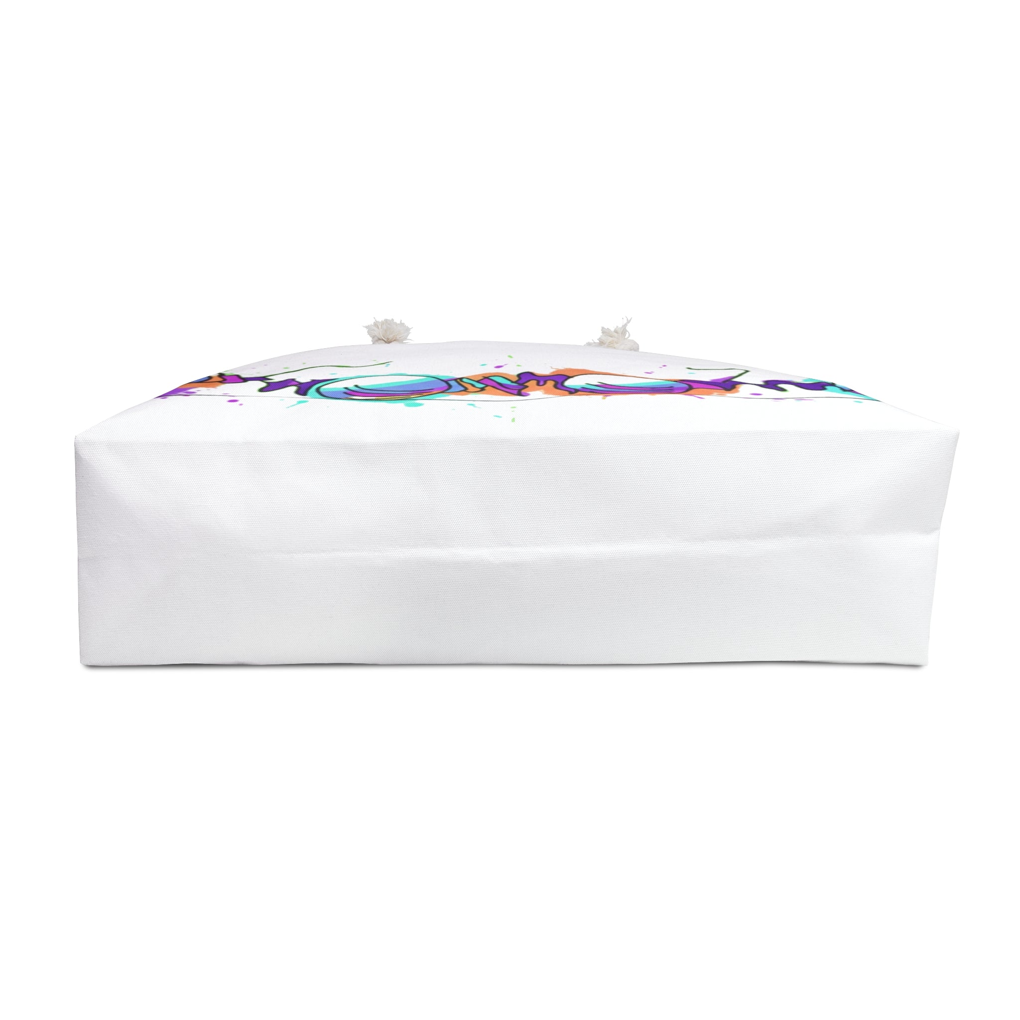 COOW60 White Colorwave Weekender Bag — Vibrant Abstract Surf Stripe Tote