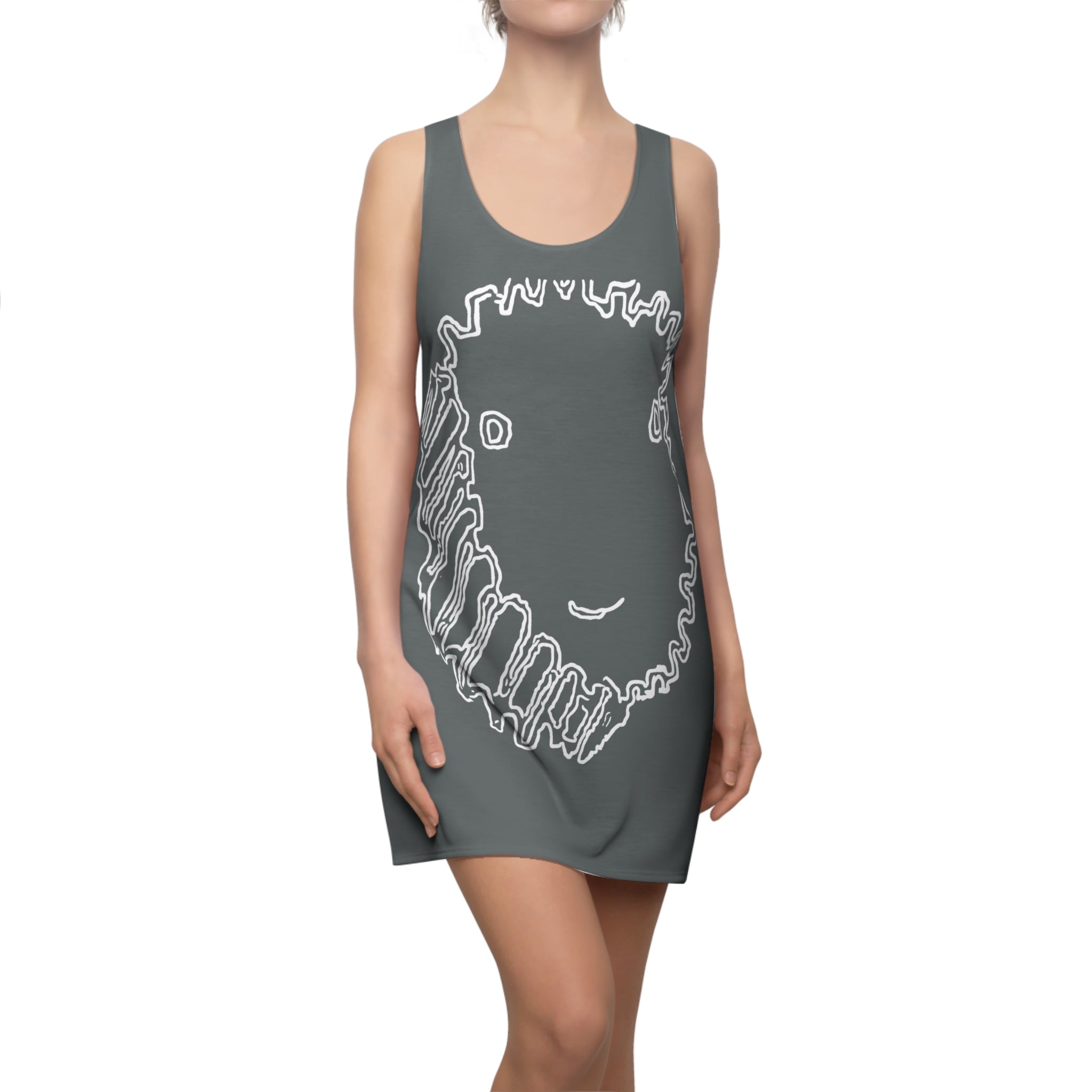 COOW60 Deep Gray Racerback Dress (AOP)