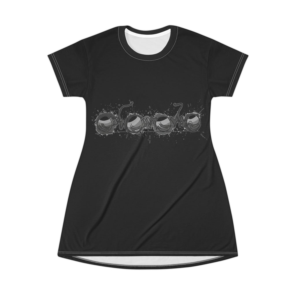COOW60 Black Sushi Roll T-Shirt Dress — Cute Kawaii Sushi Graphic Tee Dress