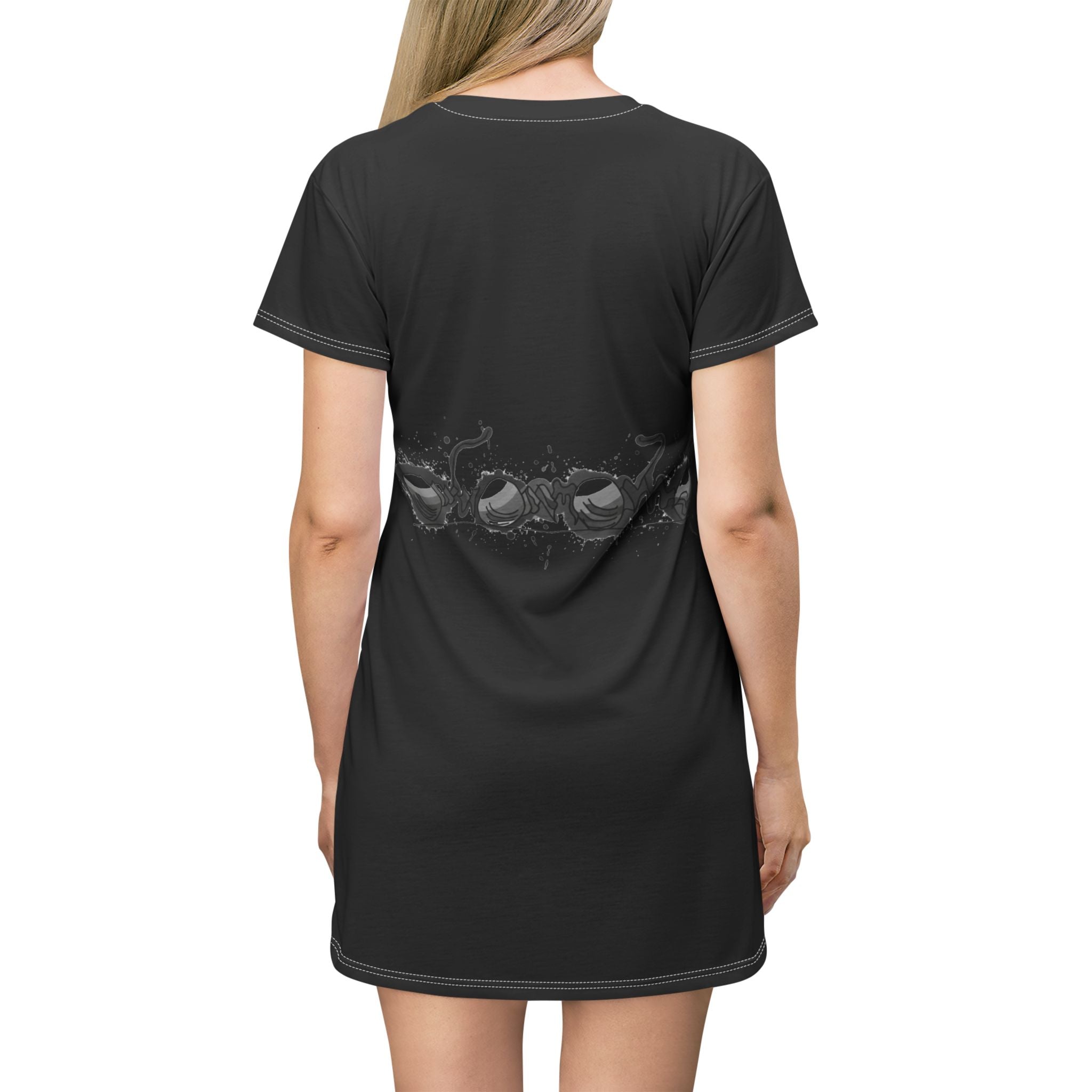 COOW60 Black Sushi Roll T-Shirt Dress — Cute Kawaii Sushi Graphic Tee Dress